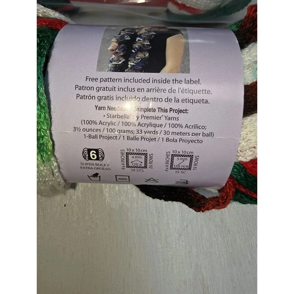 FOUR Premier Yarn Starbella Flash Ribbon Yarn Christmas Super Bulky 6